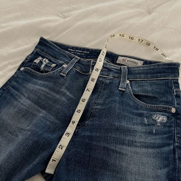 AG Adriano Goldschmied Women’s 27 Blue Distressed Farrah Skinny Ankle Jeans - Picture 7 of 8